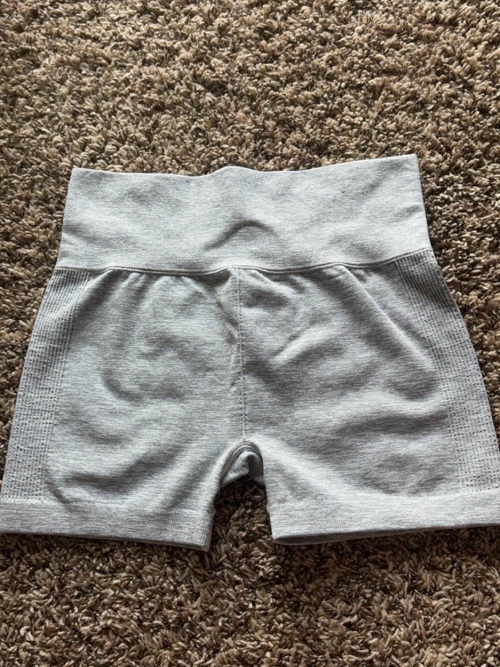 Forever 21 Seamless Light Gray High-Waist Bike Shorts